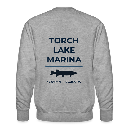 TORCH LAKE MARINA PREMIUM CREW SWEATSHIRT - heather grey