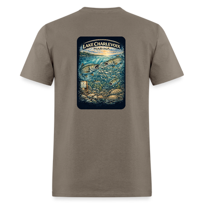 Lake Charlevoix Marina T-Shirt | Michigan Inland Water Heritage - safari