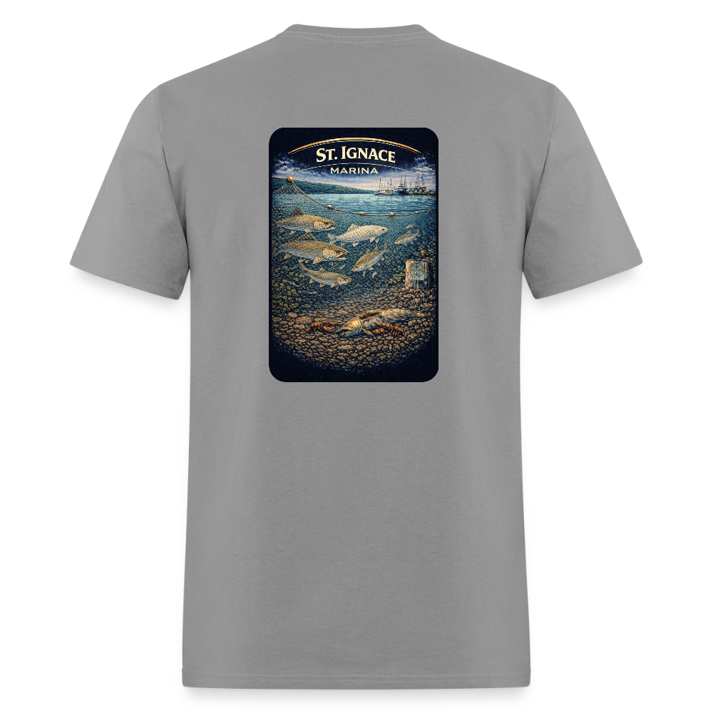 St. Ignace Marina T-Shirt | Michigan Marina Series - rock