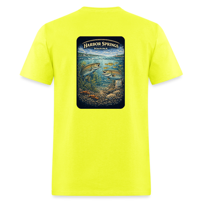 Harbor Springs Marina T-Shirt | Michigan Marina Series - safety green