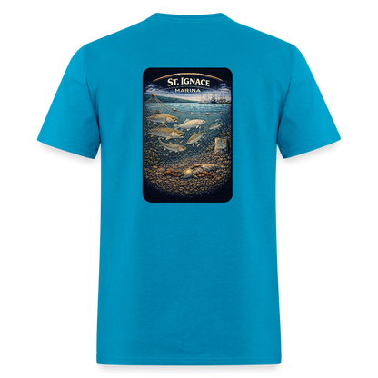 St. Ignace Marina T-Shirt | Michigan Marina Series - turquoise