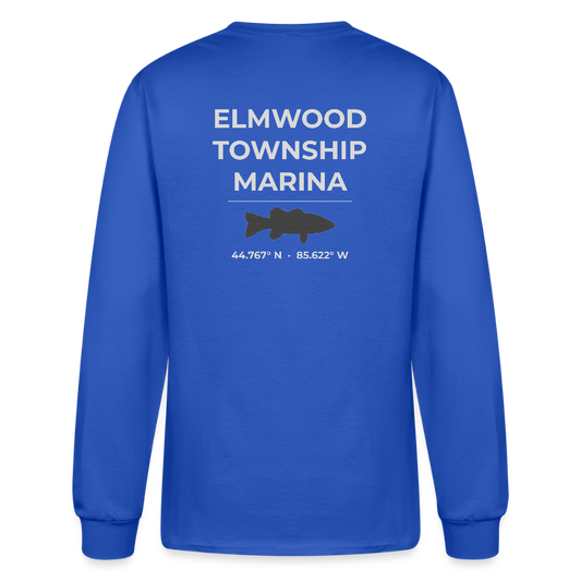 ELMWOOD TOWNSHIP MARINA LONG SLEEVE T-SHIRT - royal blue