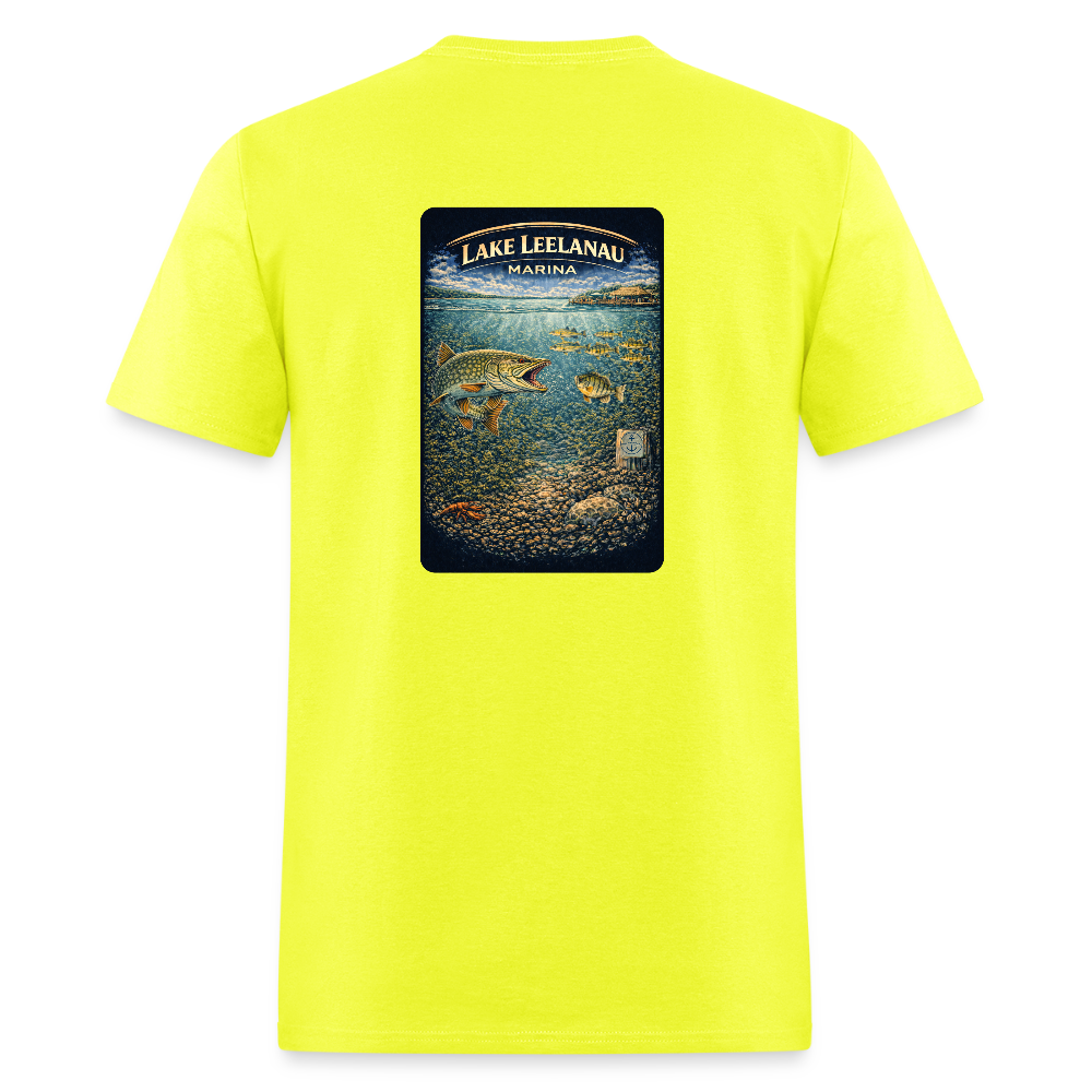 Lake Leelanau Marina T-Shirt | Michigan Marina Series - safety green