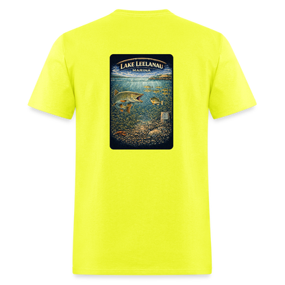 Lake Leelanau Marina T-Shirt | Michigan Marina Series - safety green