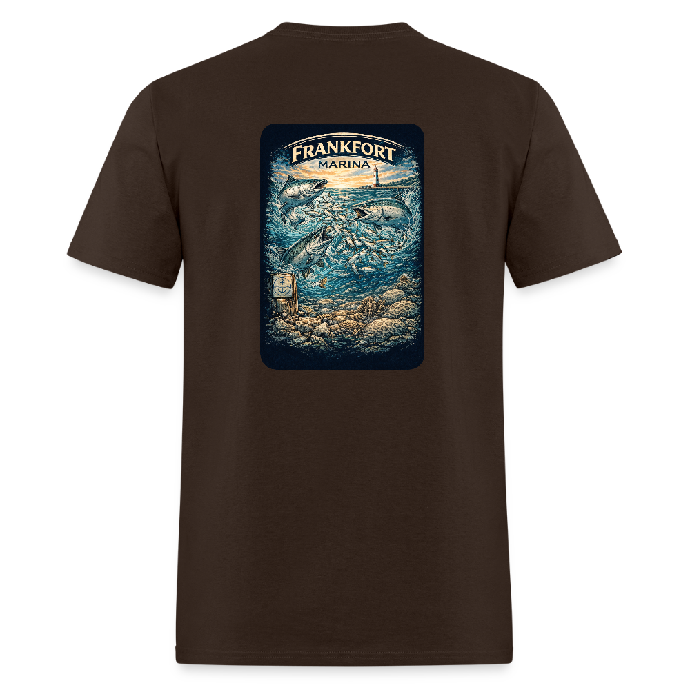 Frankfort Marina T-Shirt | Lake Michigan Coastal Heritage - brown