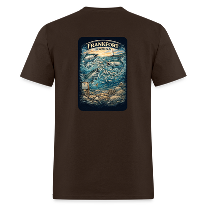 Frankfort Marina T-Shirt | Lake Michigan Coastal Heritage - brown