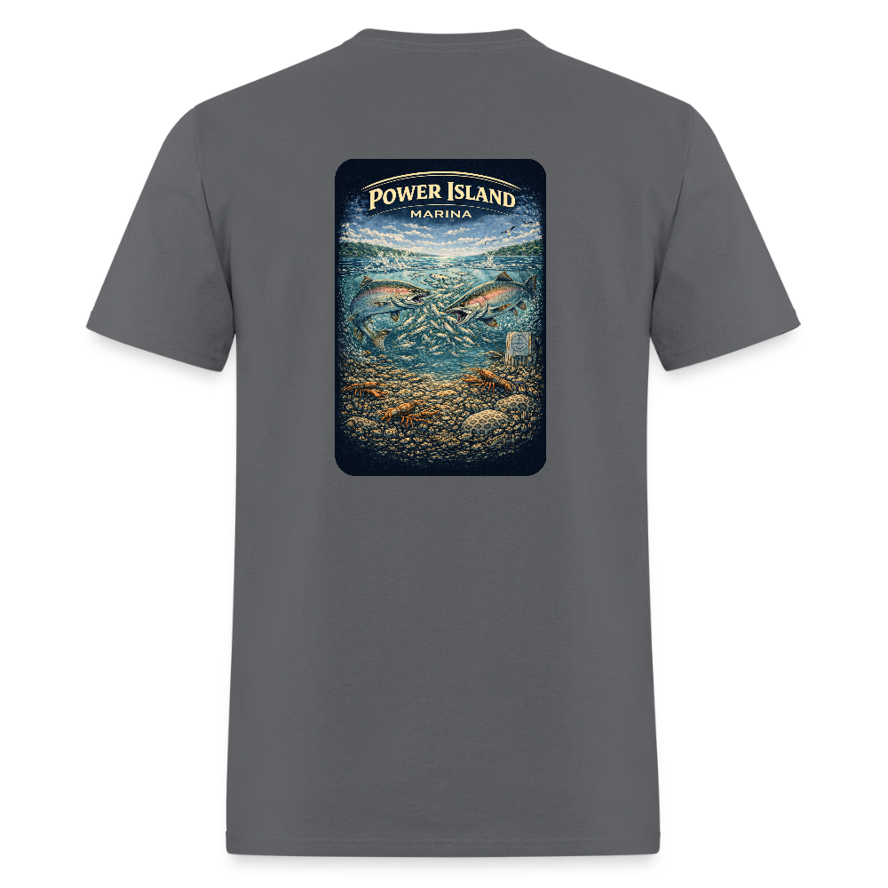 Power Island Marina T-Shirt | Michigan Marina Series - charcoal