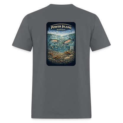 Power Island Marina T-Shirt | Michigan Marina Series - charcoal