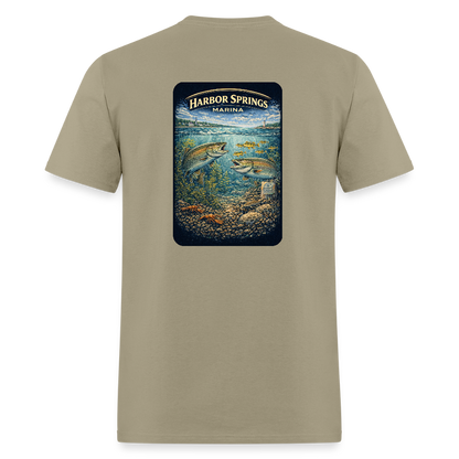 Harbor Springs Marina T-Shirt | Michigan Marina Series - khaki