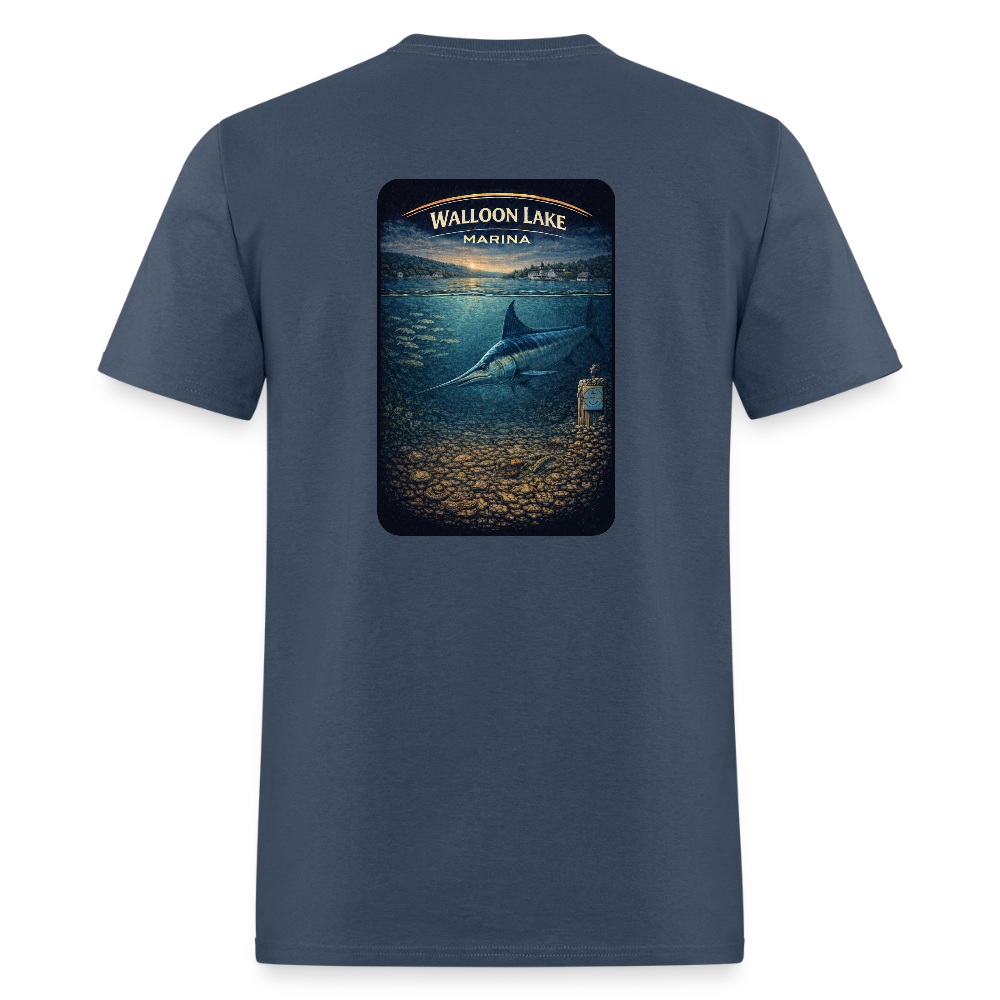 Walloon Lake Marina T-Shirt | Michigan Marina Series -  blue dusk
