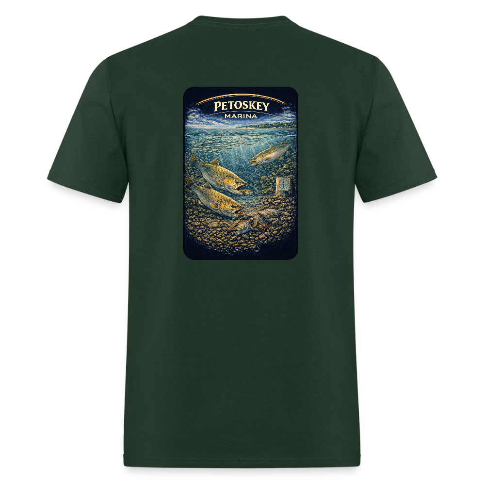 Petoskey Marina T-Shirt | Michigan Marina Series - forest green