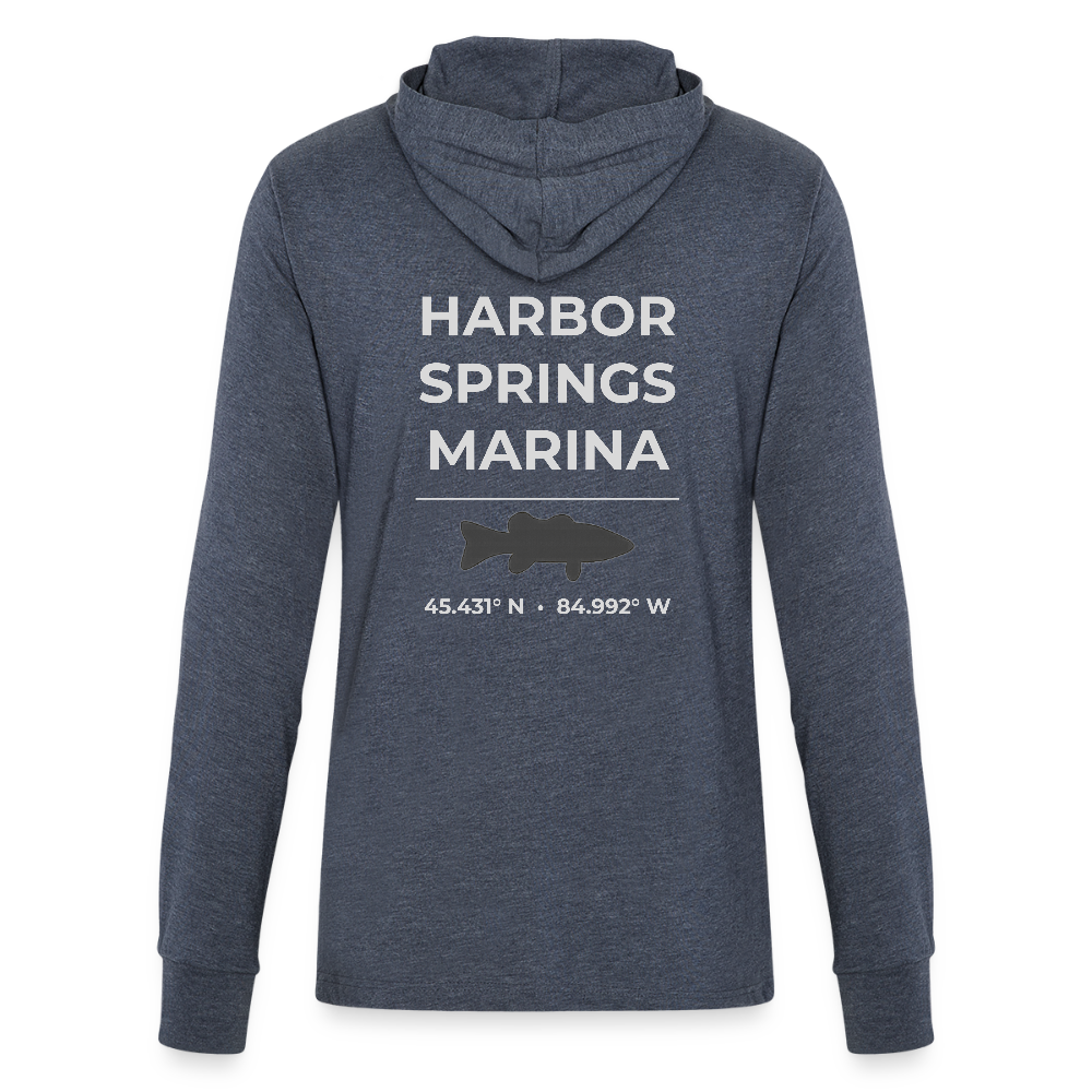HARBOR SPRINGS MARINA LONG SLEEVE HOODED TEE - heather navy
