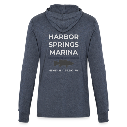 HARBOR SPRINGS MARINA LONG SLEEVE HOODED TEE - heather navy