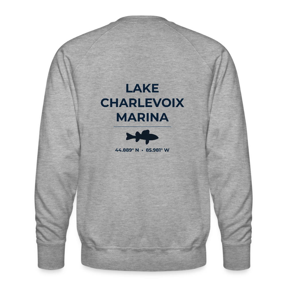 LAKE CHARLEVOIX MARINA PREMIUM CREW SWEATSHIRT - heather grey