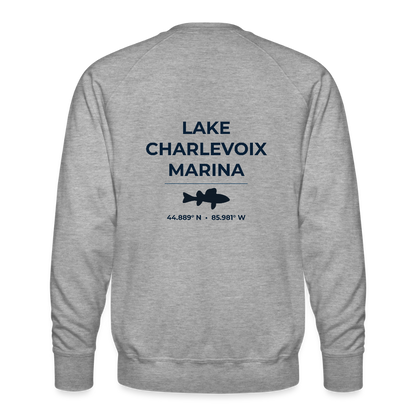 LAKE CHARLEVOIX MARINA PREMIUM CREW SWEATSHIRT - heather grey
