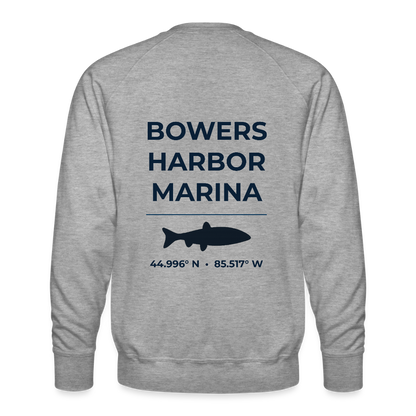 BOWERS HARBOR MARINA PREMIUM CREW SWEATSHIRT - heather grey