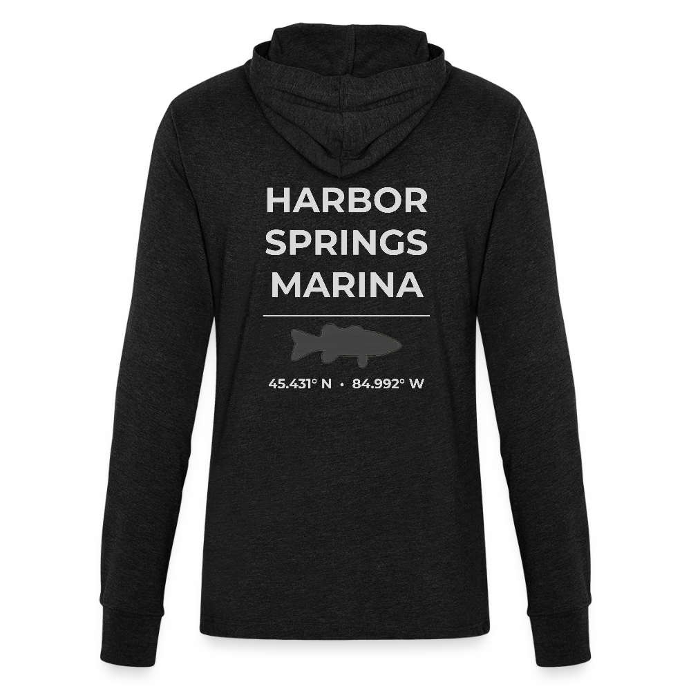 HARBOR SPRINGS MARINA LONG SLEEVE HOODED TEE - heather black