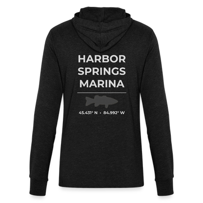 HARBOR SPRINGS MARINA LONG SLEEVE HOODED TEE - heather black