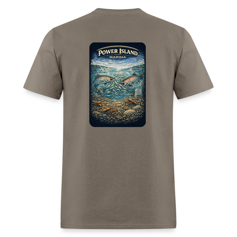 Power Island Marina T-Shirt | Michigan Marina Series - safari