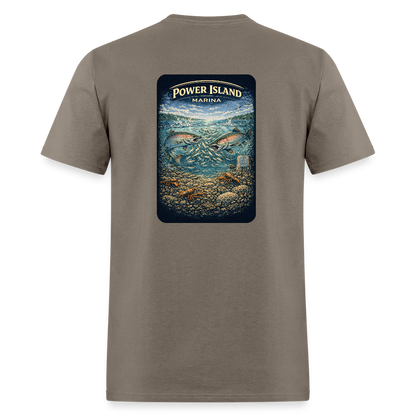 Power Island Marina T-Shirt | Michigan Marina Series - safari