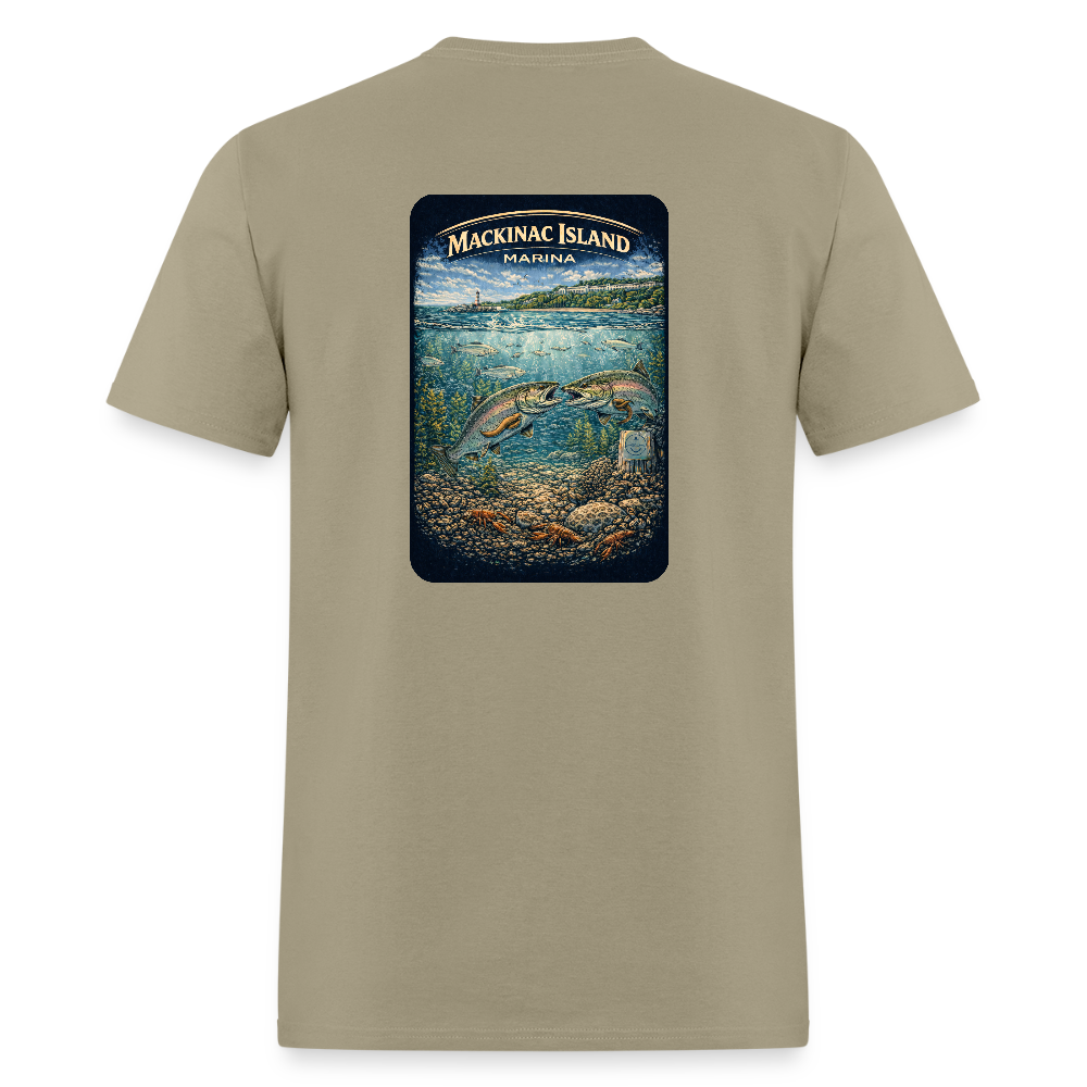 Mackinac Island Marina T-Shirt | Michigan Marina Series - khaki