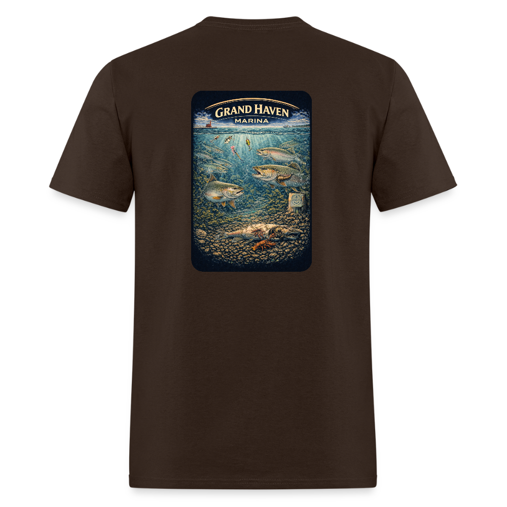 Grand Haven Marina T-Shirt | Michigan Marina Series - brown