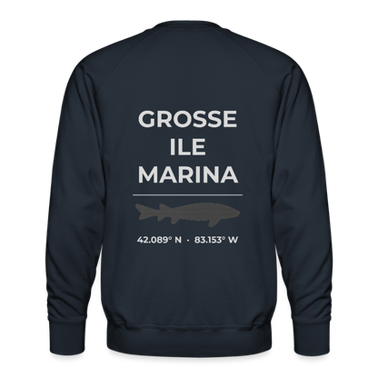 GROSSE ILE MARINA PREMIUM CREW SWEATSHIRT - navy