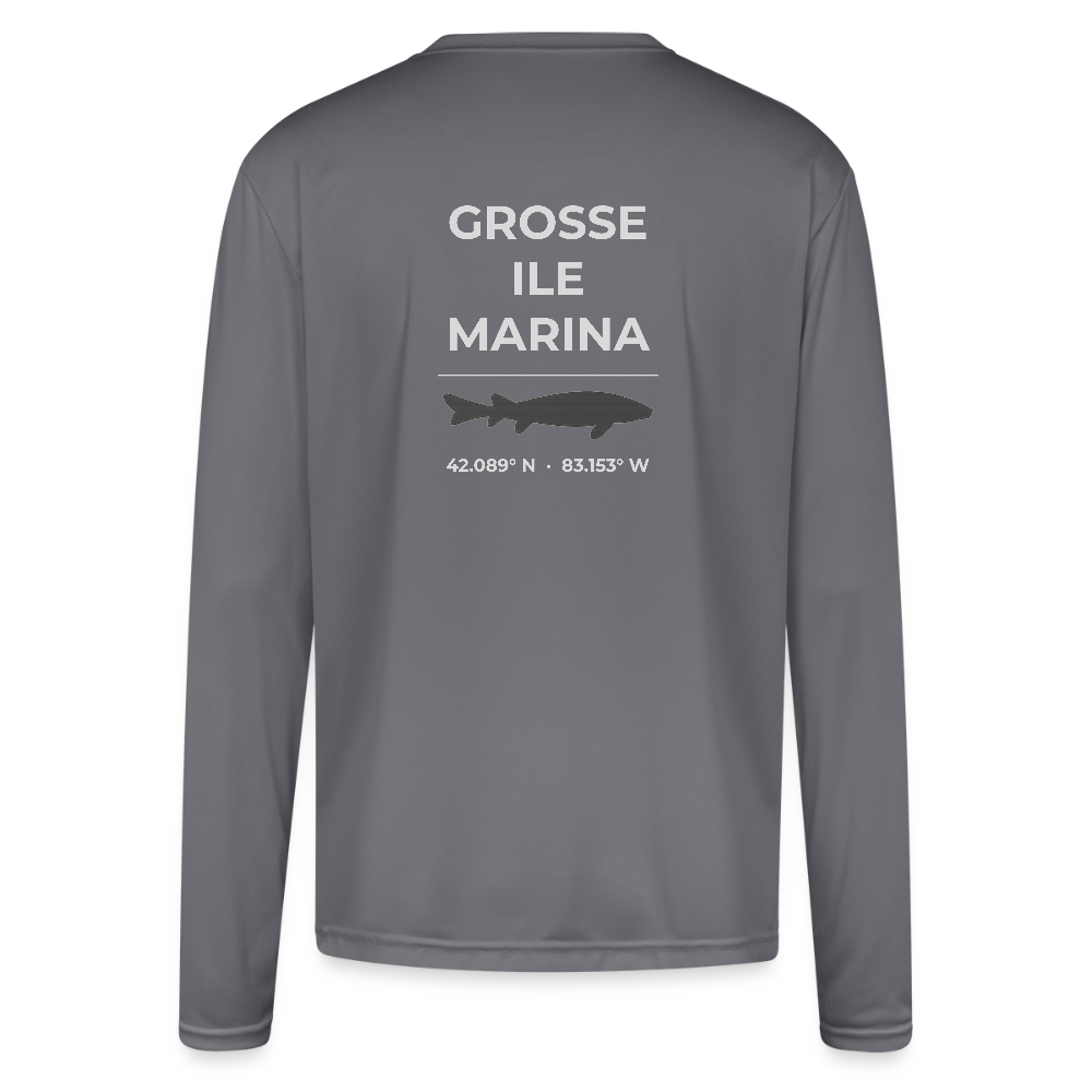 GROSSE ILE MARINA PERFORMANCE LONG SLEEVE - gray