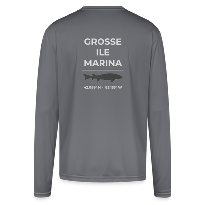 GROSSE ILE MARINA PERFORMANCE LONG SLEEVE - gray