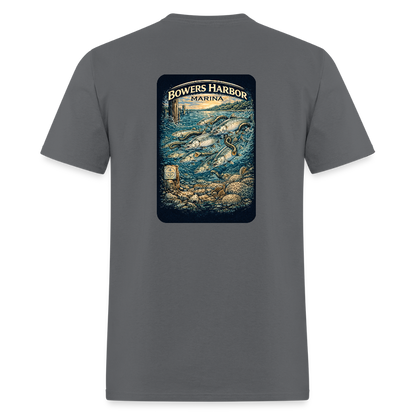Bowers Harbor Marina T-Shirt | Lake Michigan Coastal Heritage - charcoal