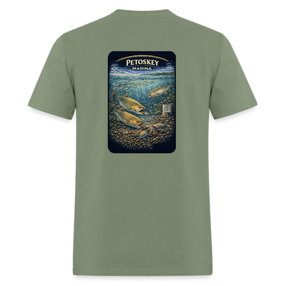 Petoskey Marina T-Shirt | Michigan Marina Series - military green