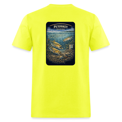 Petoskey Marina T-Shirt | Michigan Marina Series - safety green