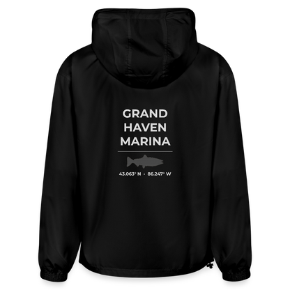 GRAND HAVEN MARINA PACKABLE HALF-ZIP JACKET - black