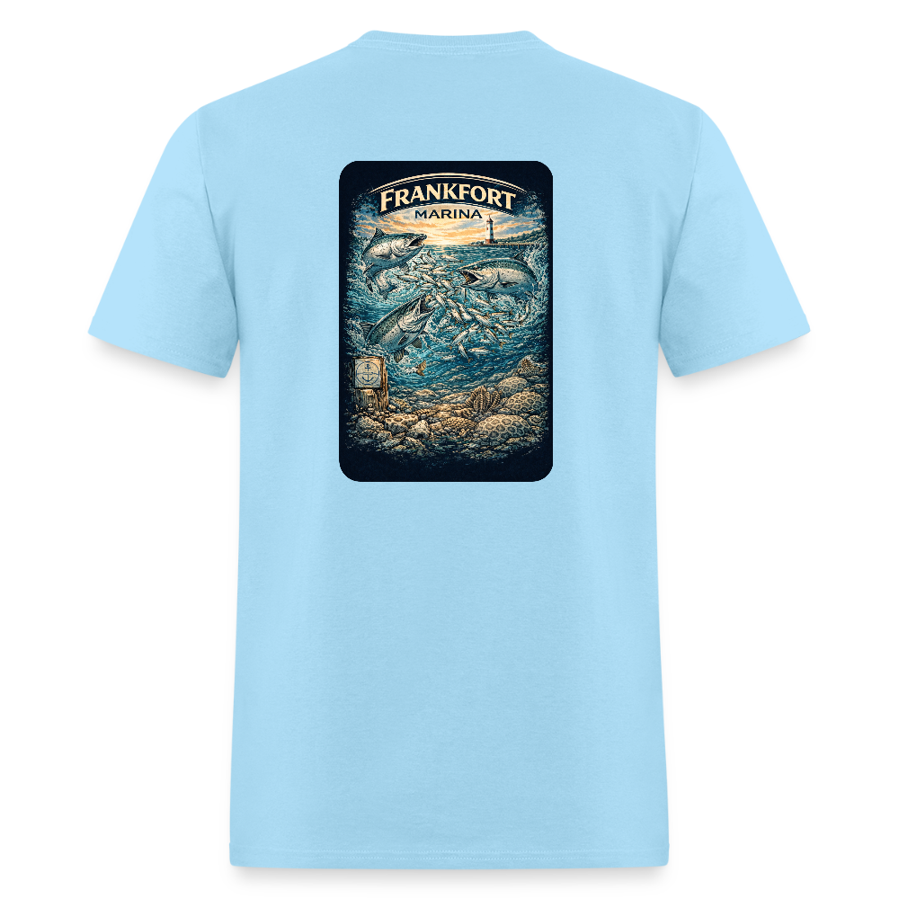Frankfort Marina T-Shirt | Lake Michigan Coastal Heritage - powder blue