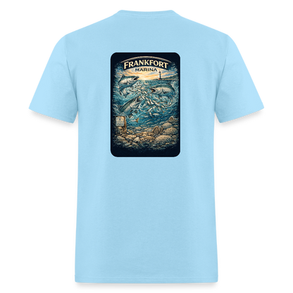 Frankfort Marina T-Shirt | Lake Michigan Coastal Heritage - powder blue