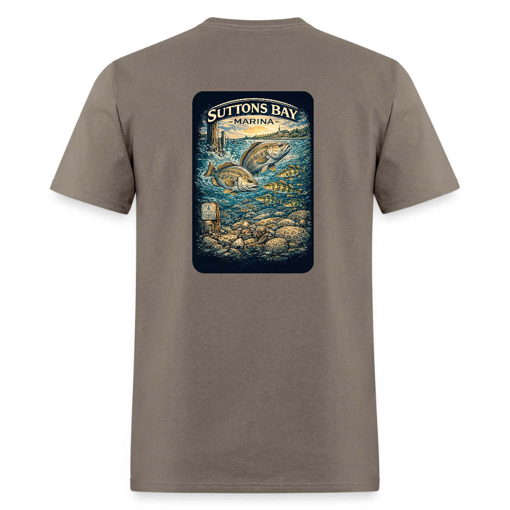 Suttons Bay Marina T-Shirt | Lake Michigan Coastal Heritage - safari