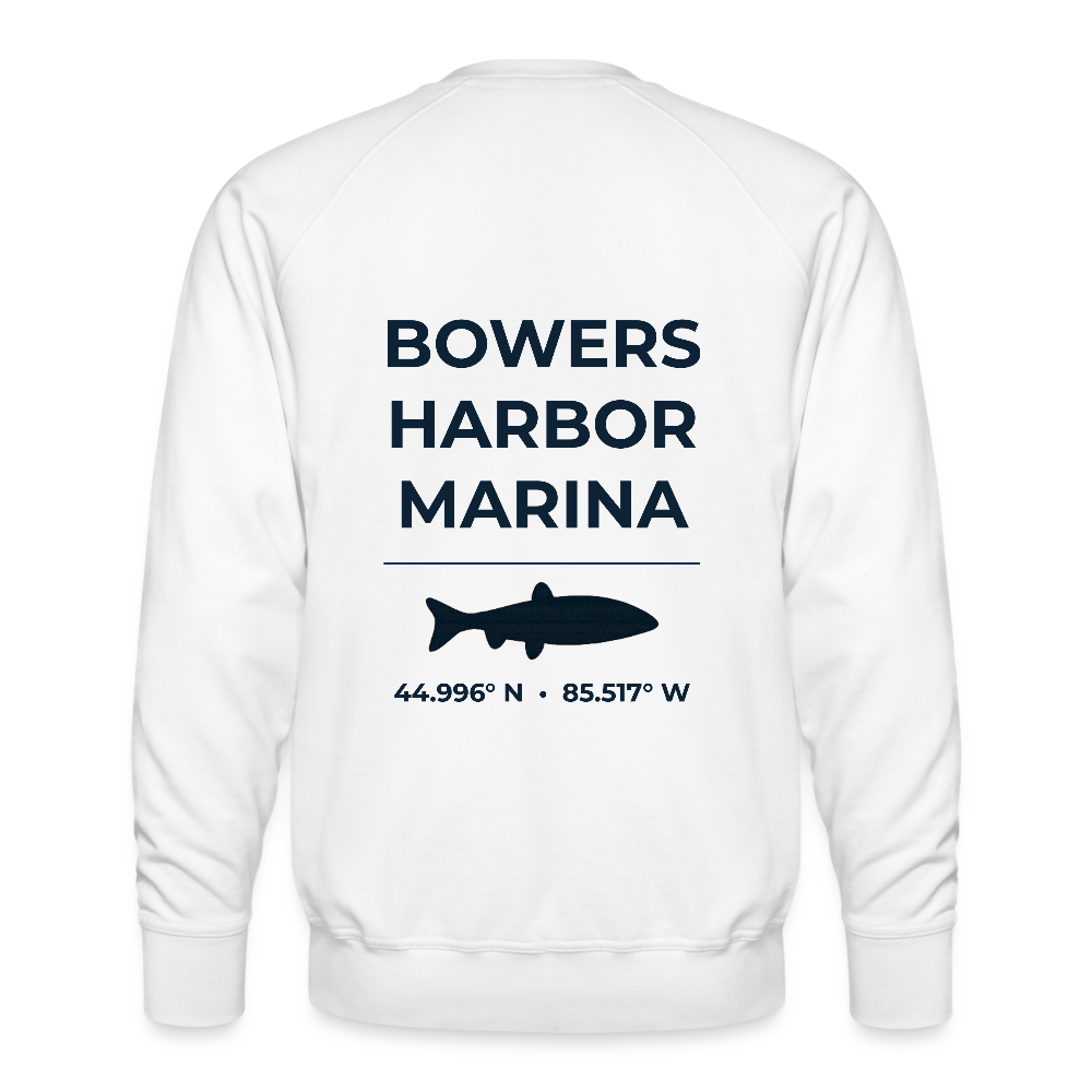 BOWERS HARBOR MARINA PREMIUM CREW SWEATSHIRT - white