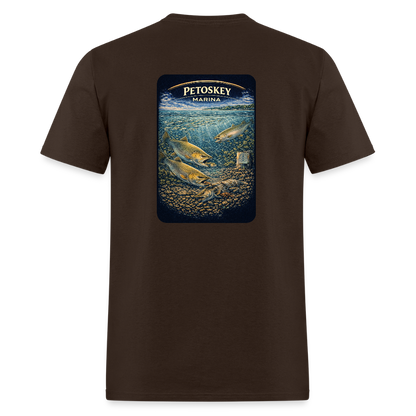 Petoskey Marina T-Shirt | Michigan Marina Series - brown