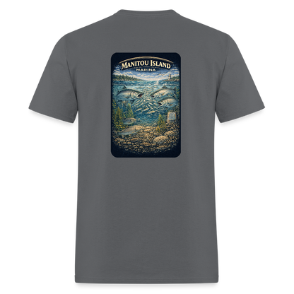 Manitou Island Marina T-Shirt | Michigan Marina Series - charcoal