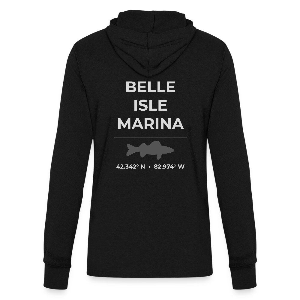 BELLE ISLE MARINA LONG SLEEVE HOODED TEE - black