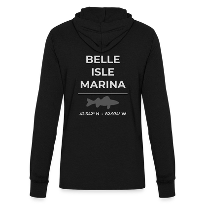 BELLE ISLE MARINA LONG SLEEVE HOODED TEE - black