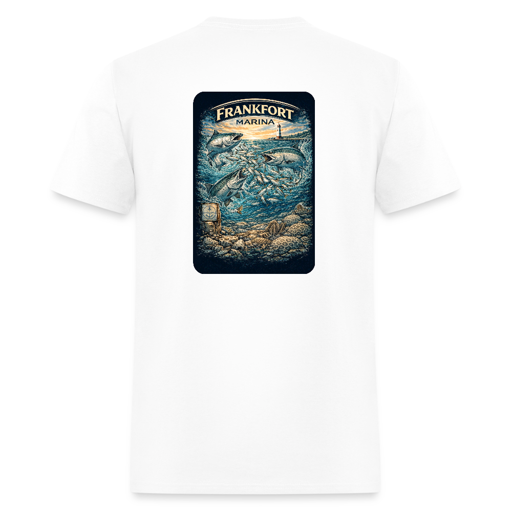Frankfort Marina T-Shirt | Lake Michigan Coastal Heritage - white