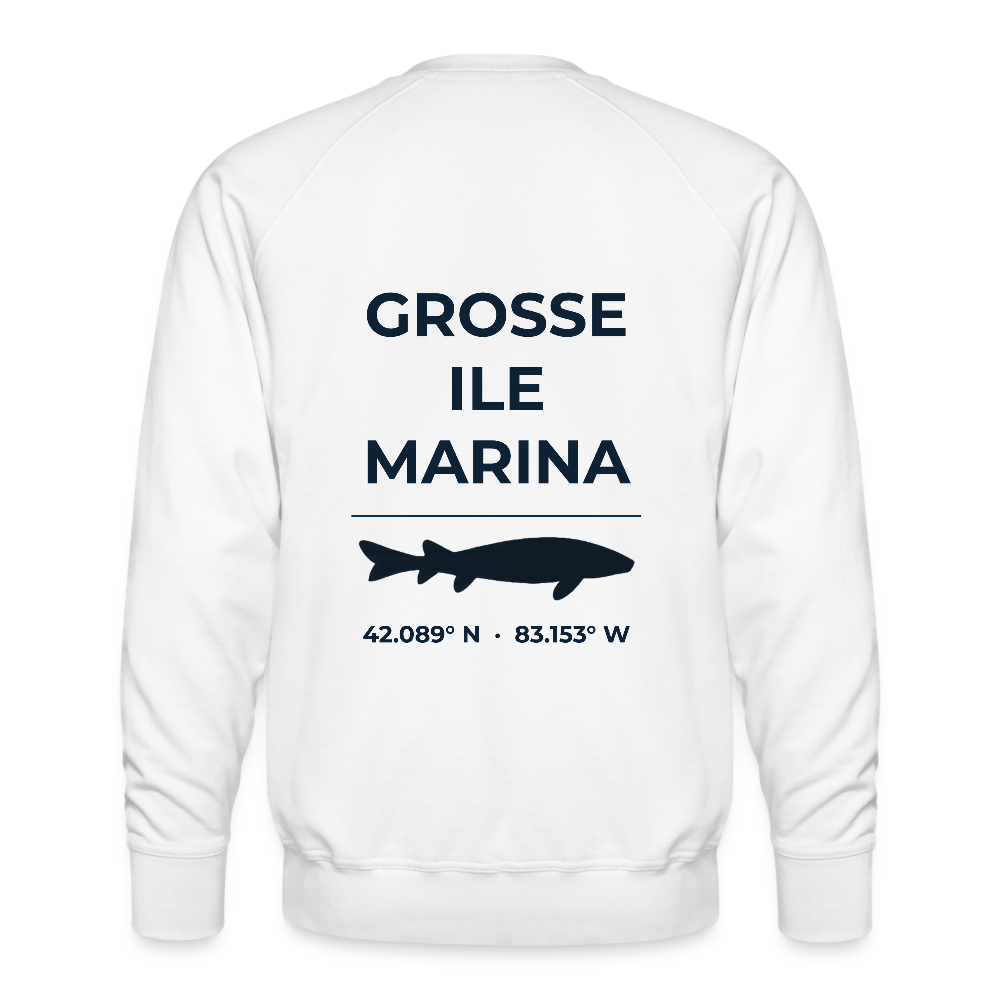 GROSSE ILE MARINA PREMIUM CREW SWEATSHIRT - white