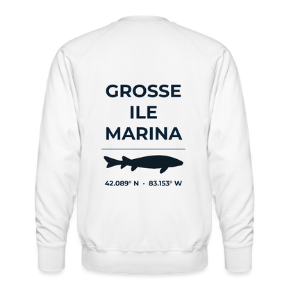 GROSSE ILE MARINA PREMIUM CREW SWEATSHIRT - white
