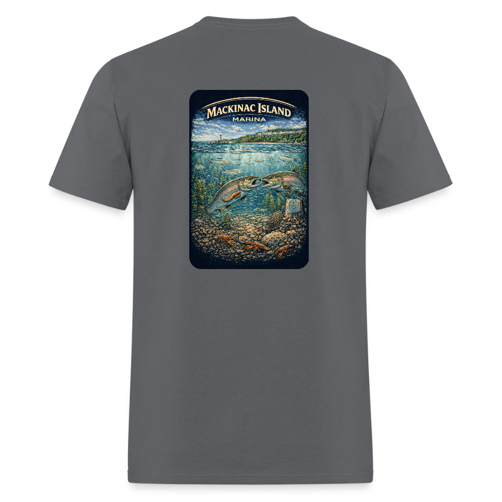 Mackinac Island Marina T-Shirt | Michigan Marina Series - charcoal
