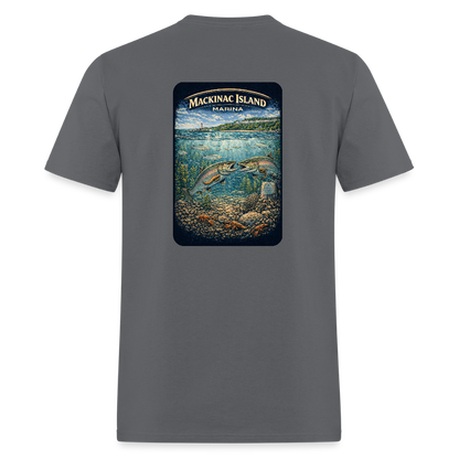 Mackinac Island Marina T-Shirt | Michigan Marina Series - charcoal