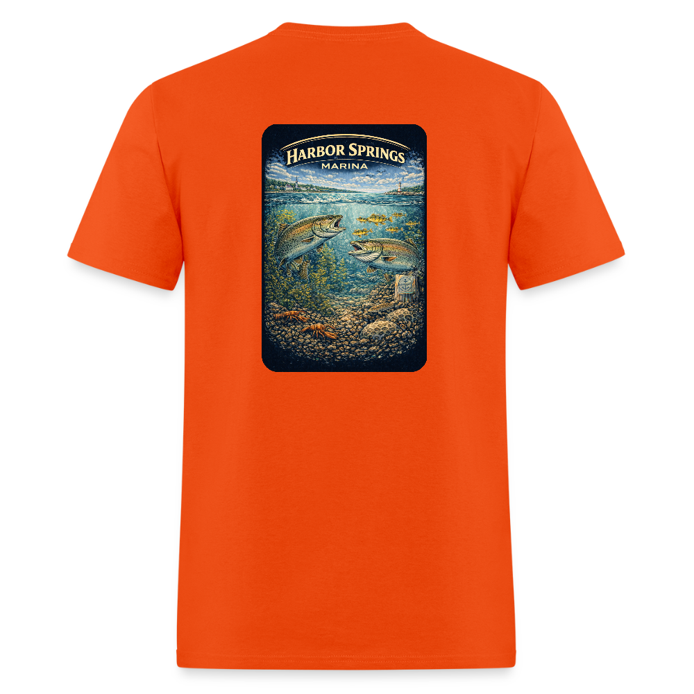 Harbor Springs Marina T-Shirt | Michigan Marina Series - orange
