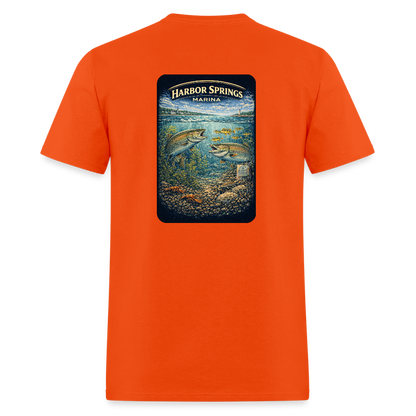 Harbor Springs Marina T-Shirt | Michigan Marina Series - orange