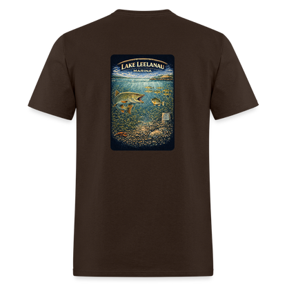 Lake Leelanau Marina T-Shirt | Michigan Marina Series - brown