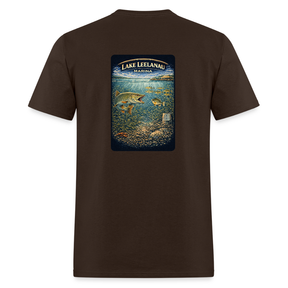 Lake Leelanau Marina T-Shirt | Michigan Marina Series - brown